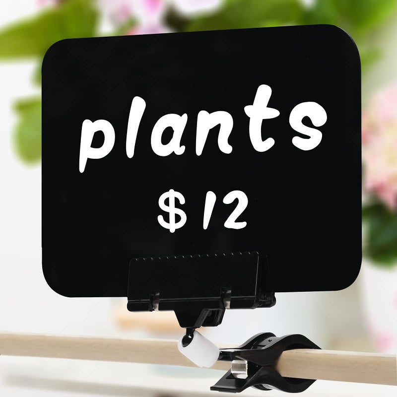 Mlici Clip on Sign Holder Chalkboard Clips, 8 Pack 8.2 x 5.8 Inch Sign Holder Clip for Retail Store Signs Displays, Black Plastic Sale Signs for Food Label Display Rotating Signs Table Clip - Image 5